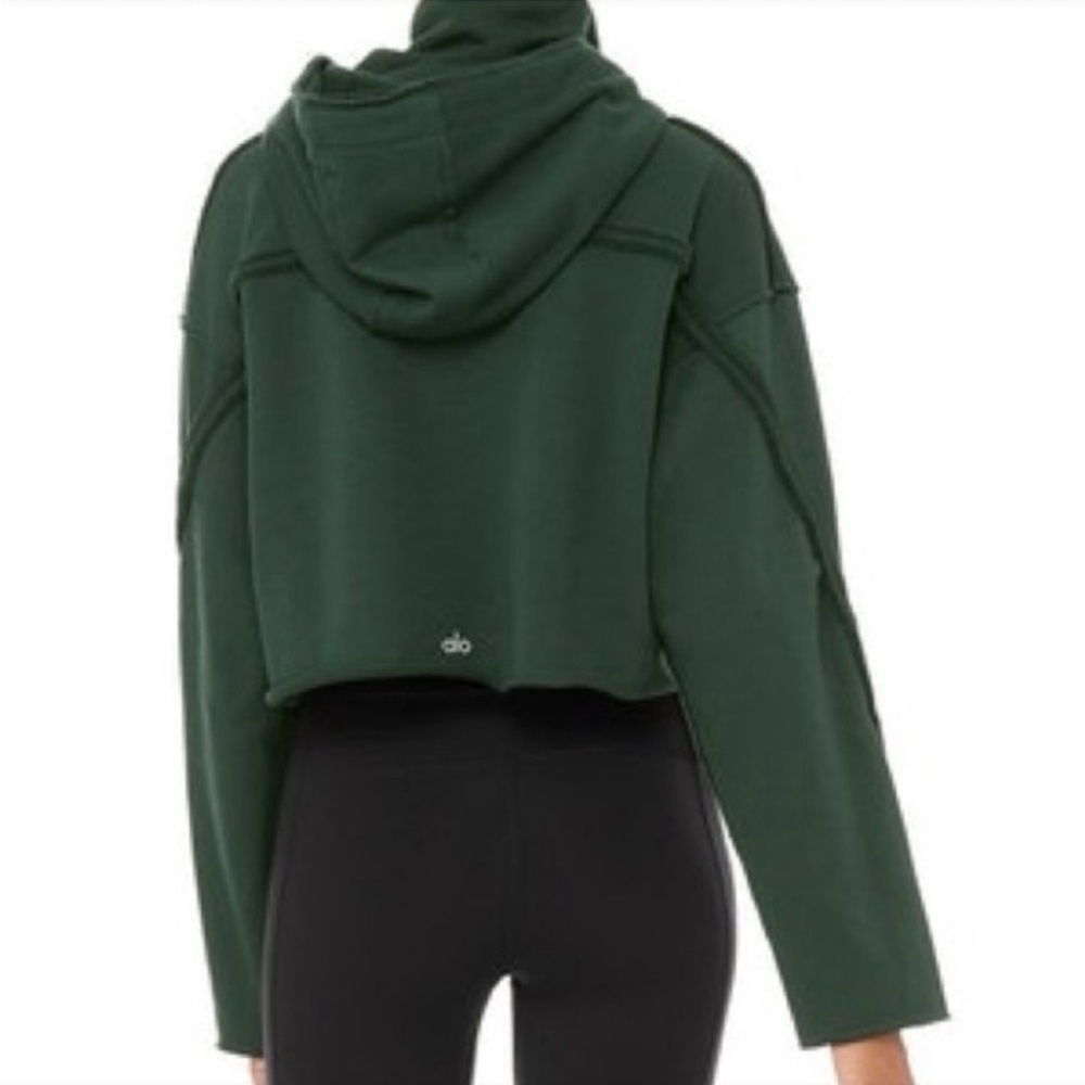 ALO Yoga Forest Green Cropped Hoodie